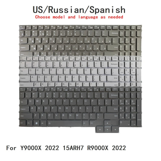New US Russian Spanish Language  RGB Keyboard For Lenovo Y9000X 2022 15ARH7 R9000X 2022 Notebook PC Replacement Keyboard Lenovo laptop repair parts
