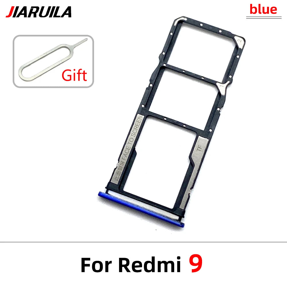 10Pcs/Lot, SIM Card Tray Slot Holder For Xiaomi Redmi 9 9A 9C 9T Replacement Parts Black Blue Green Yellow Orange  Xiaomi  Xiao mi phone repair parts