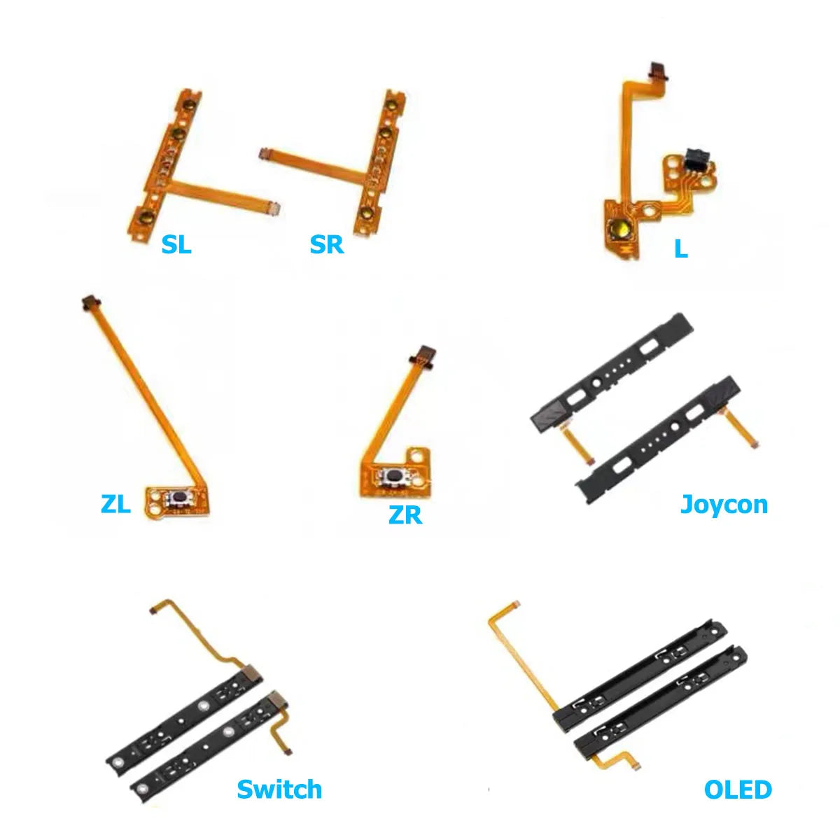 5PCS/Lot SL SR ZL ZR L Button Key Ribbon Flex Cable Replacement for NS Joy-con Left Right Rail Slider for Nintend Switch OLED Game console repair parts