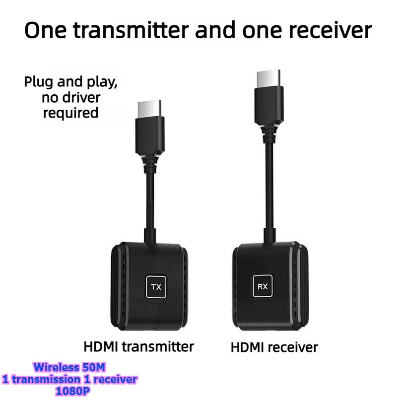 4K 1080P HDMI Wireless point-to-point Transmitter Receiver 50/100/150M Display for laptop phone monitor projector HD same screen Laptop Accessories