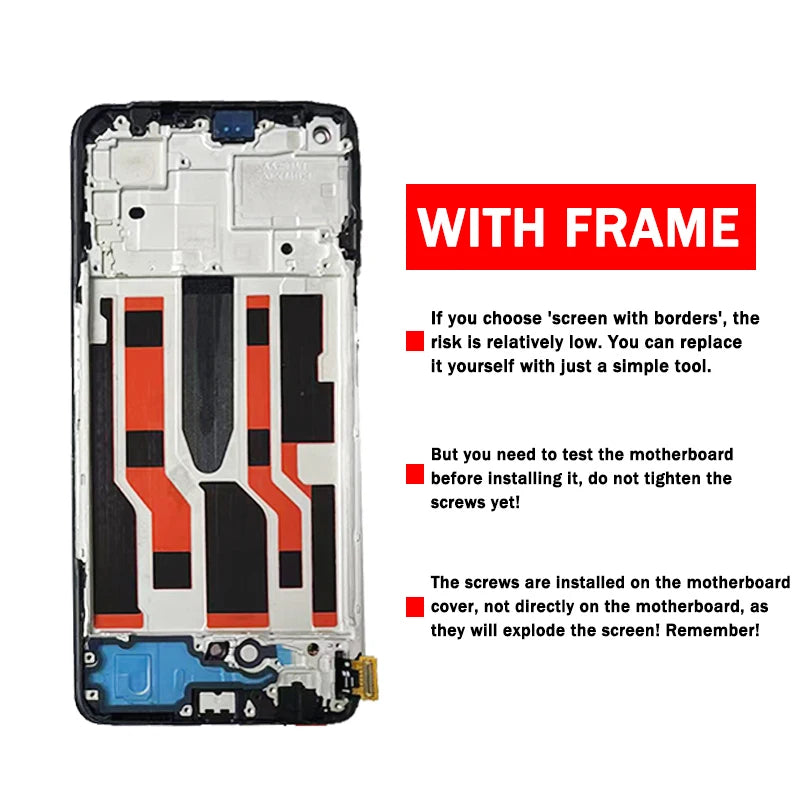 Super AMOLED For Oppo Reno7 Lite Reno 7Lite LCD CPH2343 Display Touch Screen Digitizer Assembly With Frame  Oppo phone repair parts