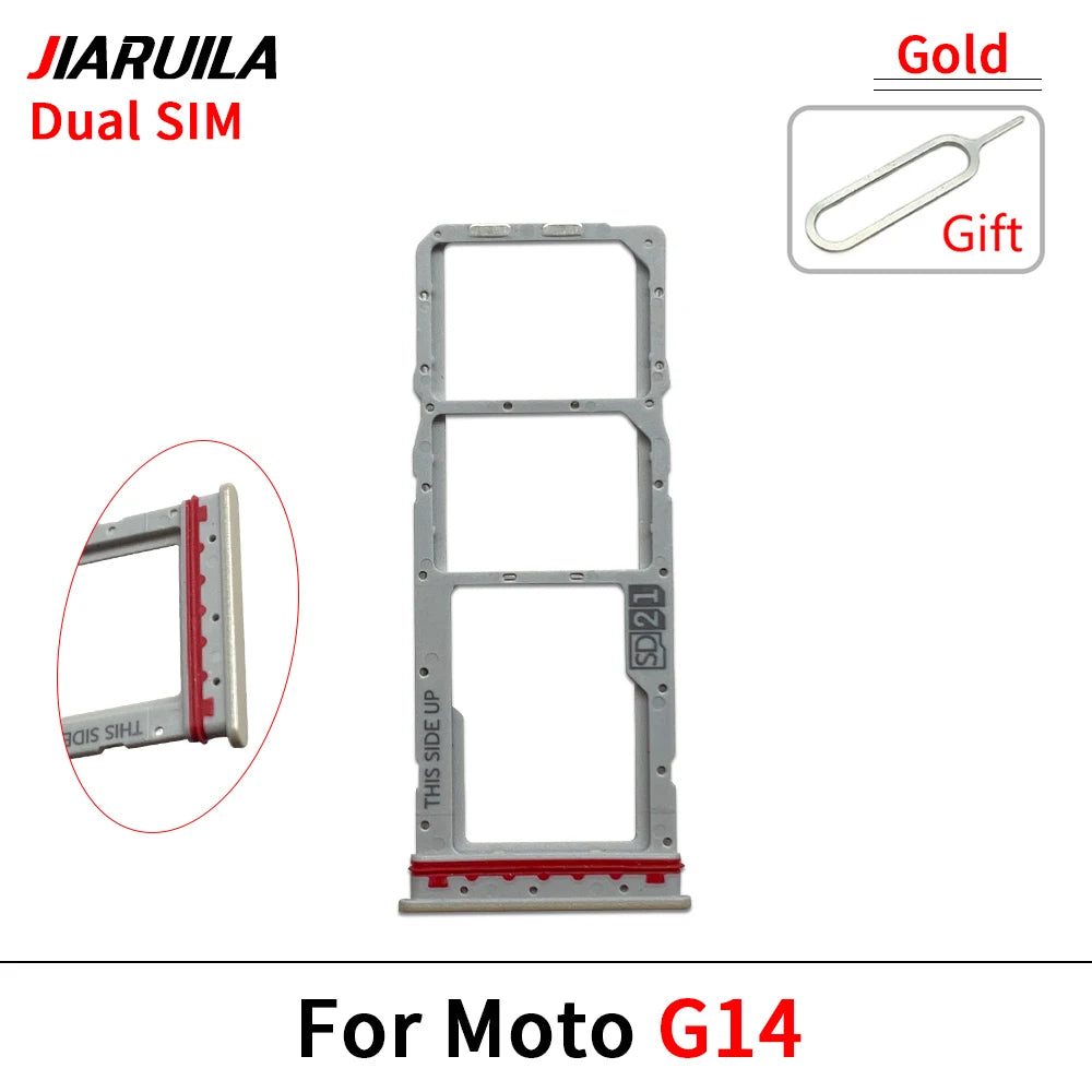 SIM Card Slot SD Card Tray Holder Adapter For Motorola Moto G04 G04s G14 G24 G34 G54 Motorola phone repair parts