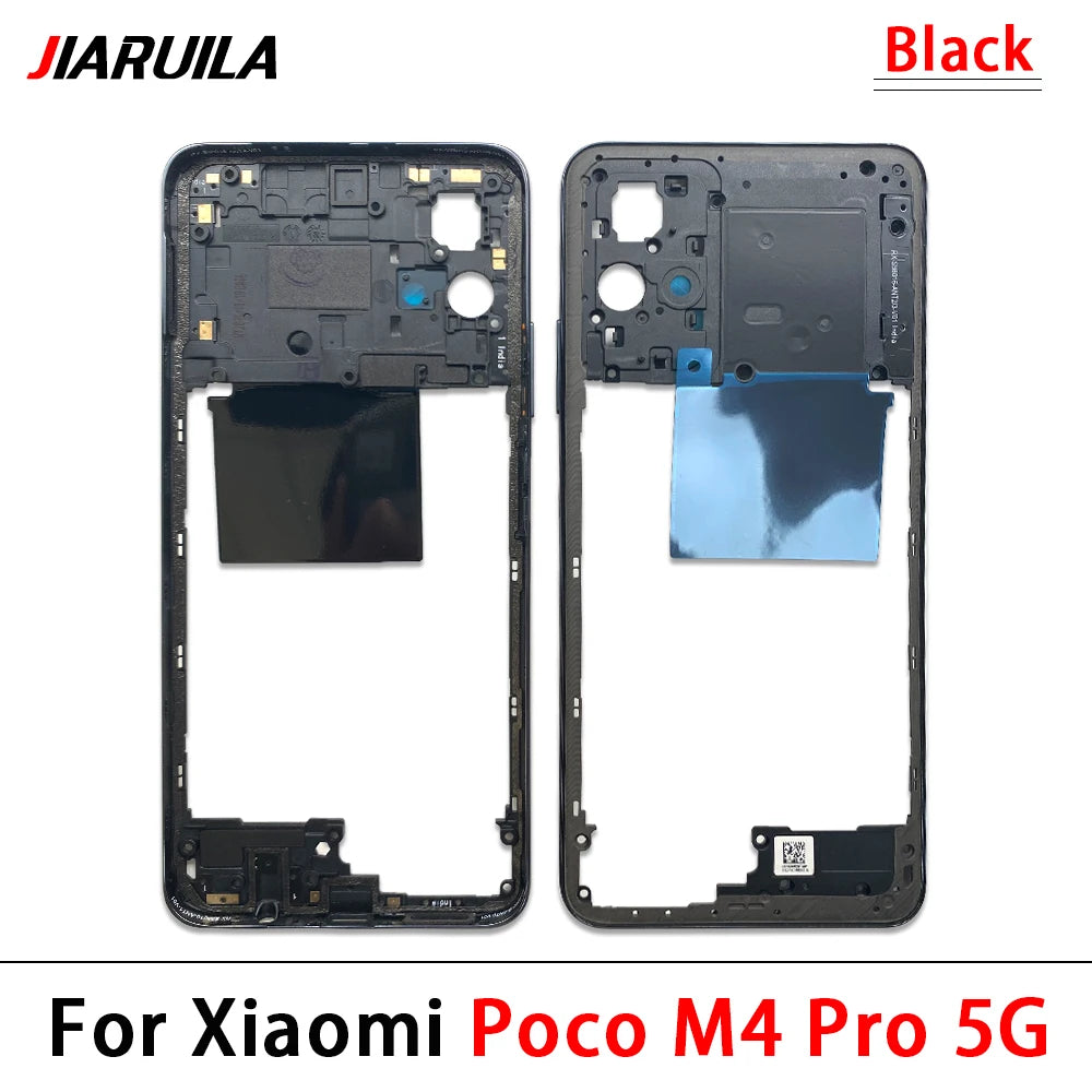 10Pcs, Middle Frame Housing For Xiaomi Poco X3 X4 GT X4 X5 M5s M4 Pro 4G 5G Middle Frame Holder Cover Frame Volume Key Parts  Xiaomi  Xiao mi phone repair parts