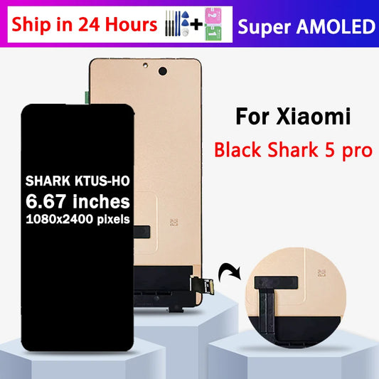 SHARK KTUS-H0 Premium Lcd  For Xiaomi Black Shark 5 Pro Display Touch Screen Digitizer Panel Assembly Lcd Screen With Frame Xiaomi phone repair parts