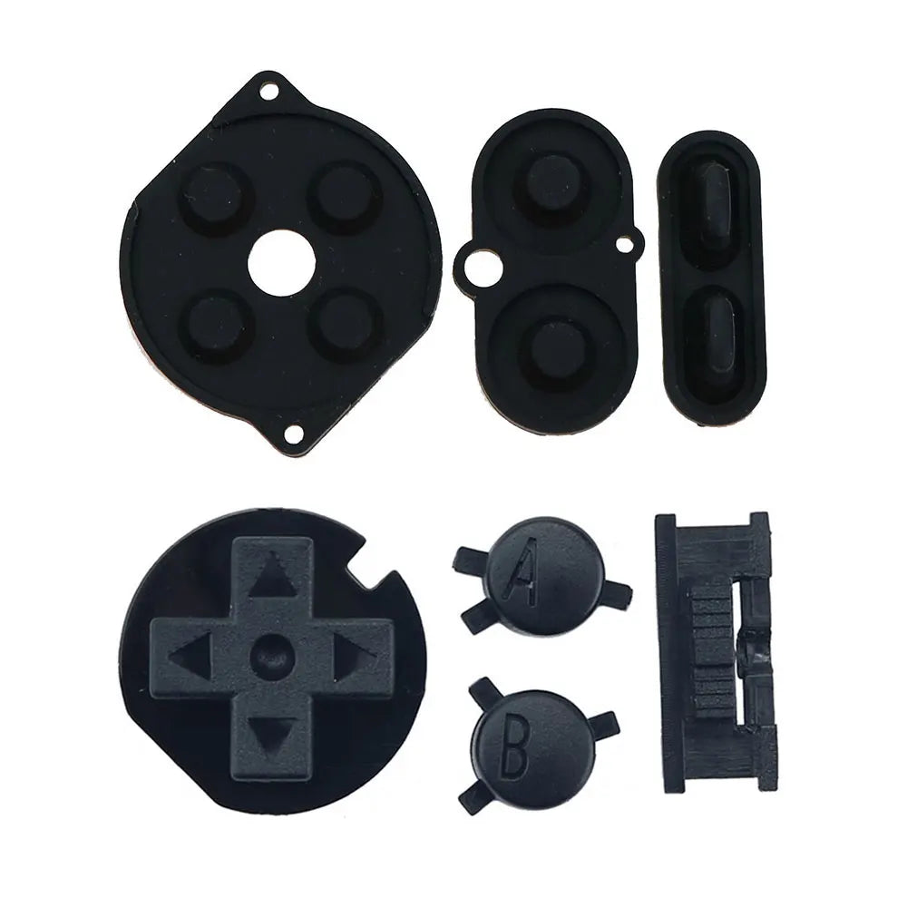 1Set For Gameboy Color GBC Silicone Rubber Conductive Button & Colorful Plastic D Pads A B Power ON OFF Buttons Keypads Game console repair parts