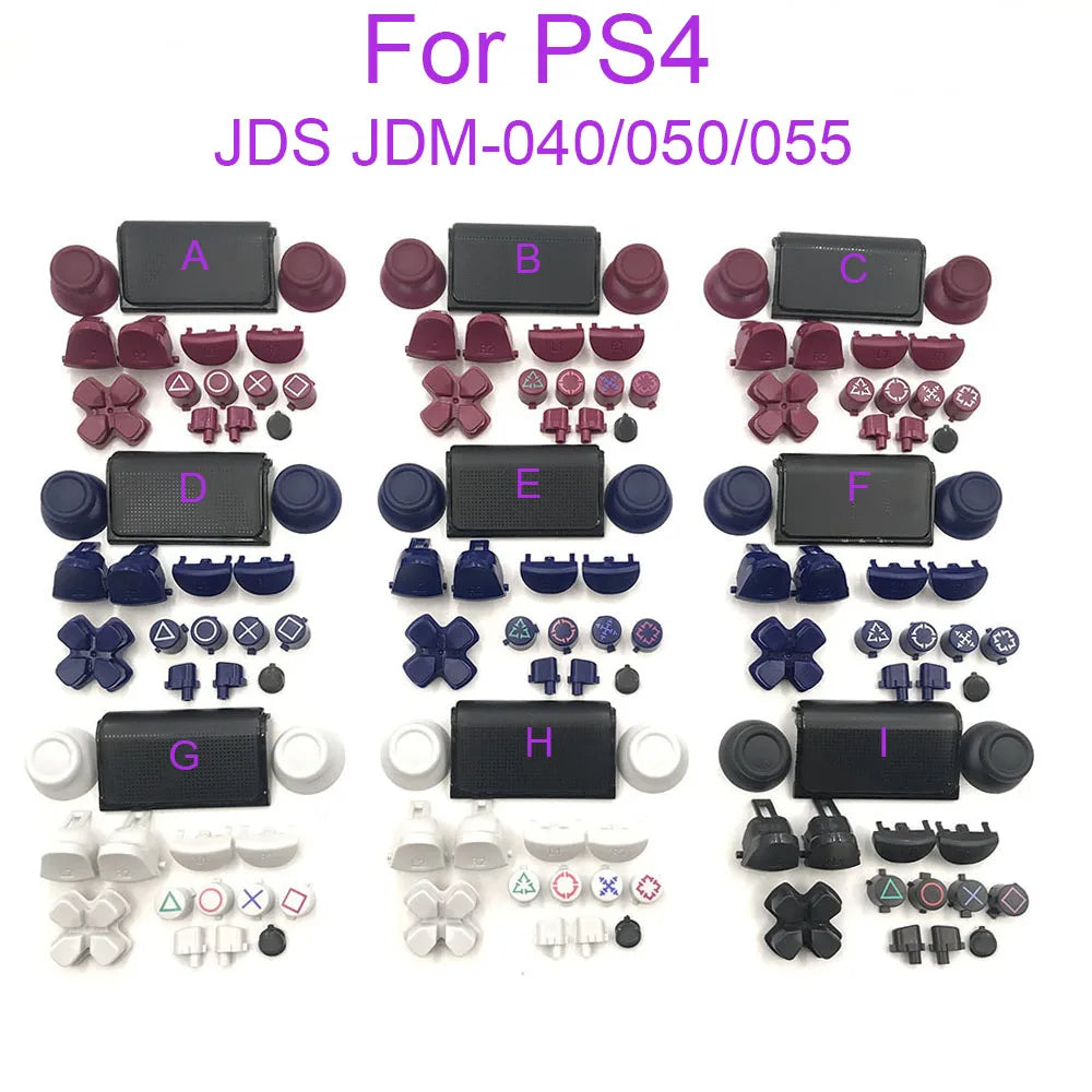 1Set JDM JDS 040 050 055 For PS4 Pro Slim Controller Thumbstick Dpad R1 L1 R2 L2 Button Direction Key ABXY Buttons Joysticks Cap Game console repair parts