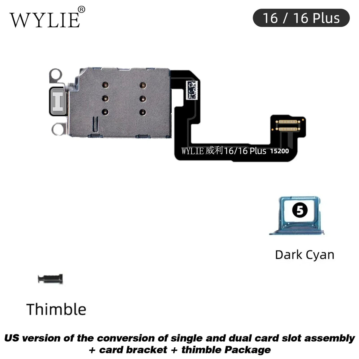 WYLIE Dual Card Change to Single Card Cable for IPHONE 14/15 16Pro Max Series eSIM to SIM No Need Separation No Damage Flex Part Professional Repair Tools