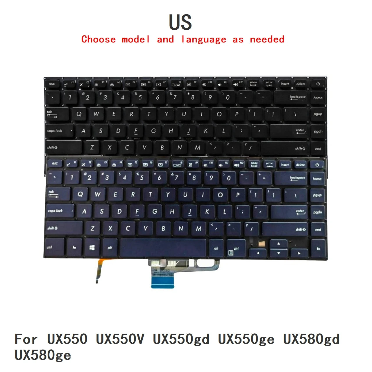 New US Language  Backlit Keyboard For ASUS UX550 UX550V UX550gd UX550ge UX580gd UX580ge Notebook PC Replacement Keyboard ASUS laptop repair parts