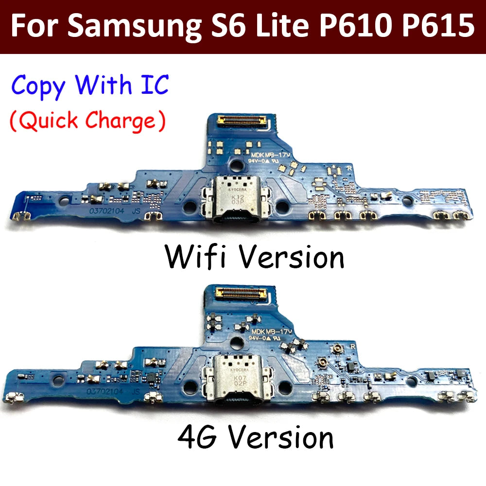 10Pcs, New For Samsung Tab S6 Lite P610 P615  USB Micro Charger Charging Port Dock Connector Microphone Board Flex Cable Samsung phone repair parts
