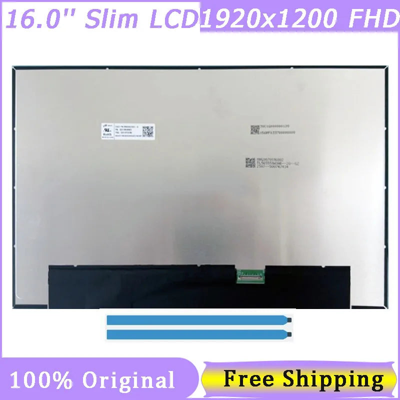 16 Inch Slim 30 Pin Laptop Screen MNG007QS1-6 N160JCA-EEM NV160WUM-N4E B160UAN04.9 FHD 1920*1200 EDP IPS Non-Touch