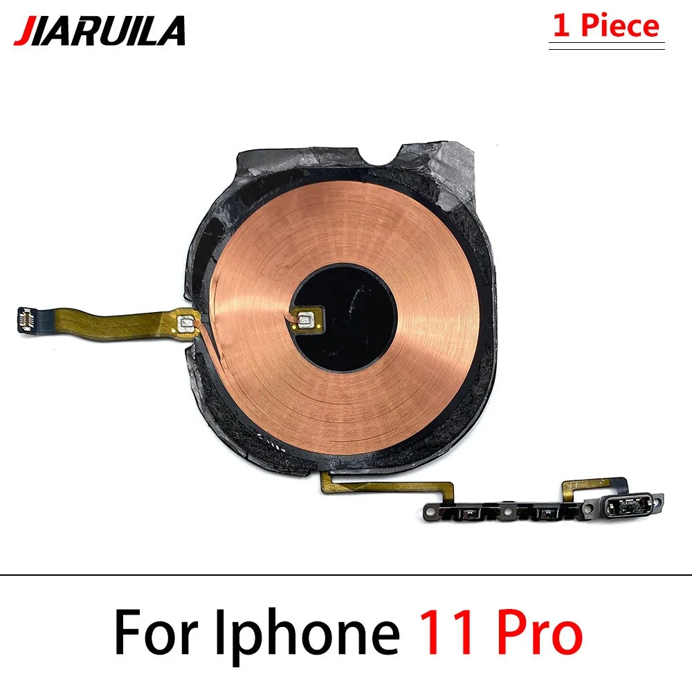 Wireless Charging Chip Coil For iPhone 16 15 14 13 12 11 Pro Max Plus Mini With Magnet Power Volume Button Flex Charger Panel iPhone phone repair parts