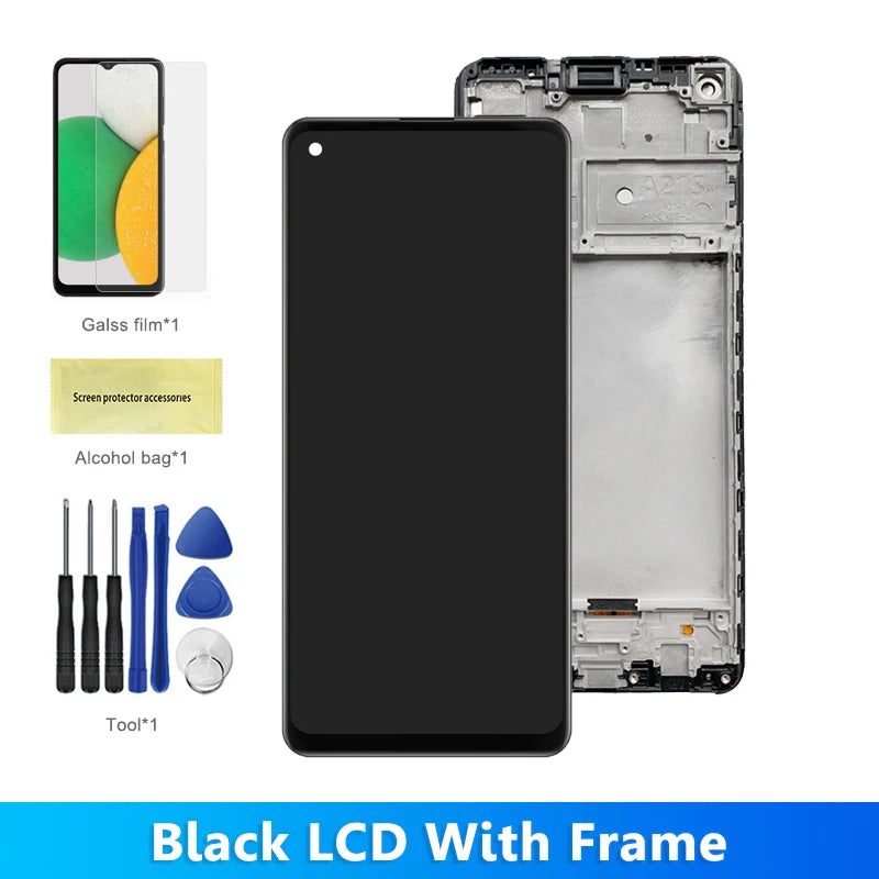 6.5" A21S Display Screen for Samsung Galaxy A21S A217 A217F/DS Lcd Display Touch Screen Digitizer with Frame Replacement Samsung phone repair parts