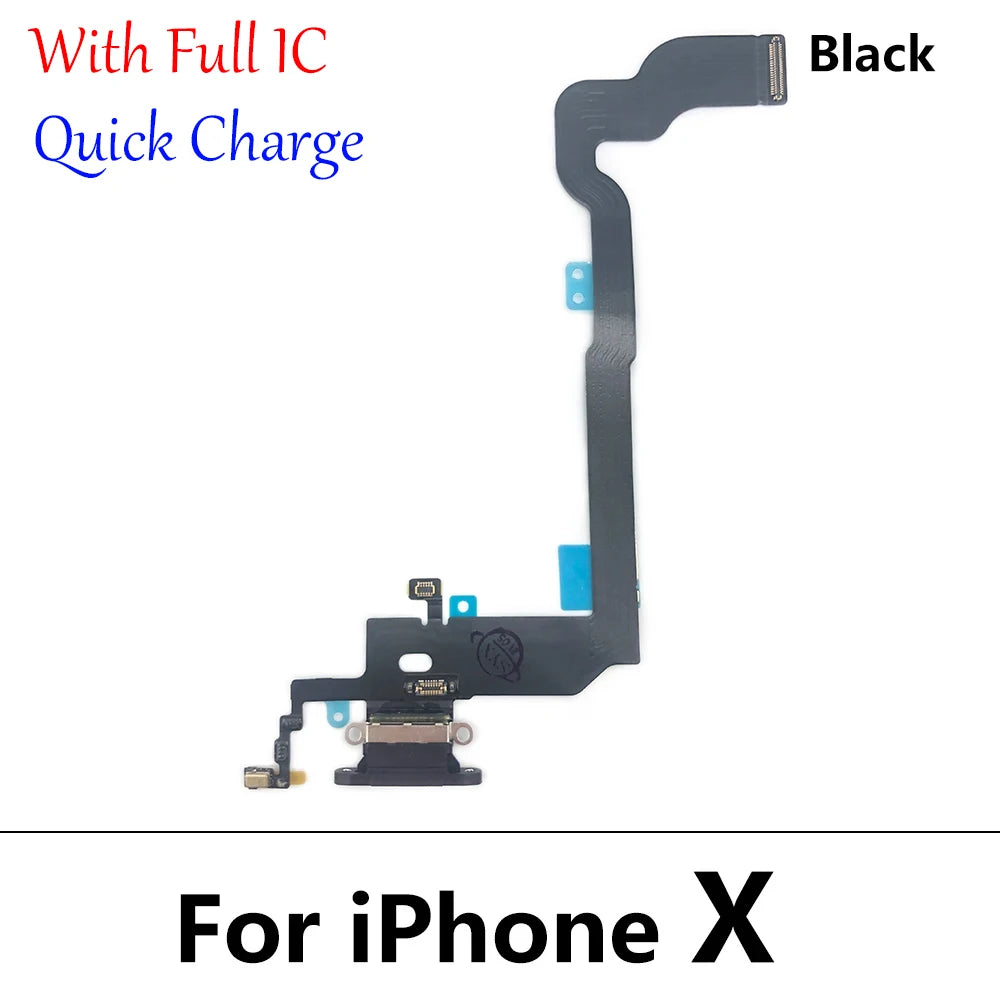 New For iPhone X XR XS Max Dock Connector Micro USB Charger Charging Board Port Flex Cable Microphone Board iPhone phone repair parts