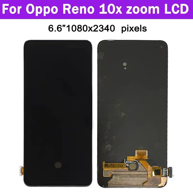 6.6 New AMOLED For Oppo Reno 10x Zoom CPH1919 LCD Display Touch Panel Digitizer For Reno10X Zoom PCCM00 Display with FingerPrint Oppo phone repair parts Realme phone repair parts