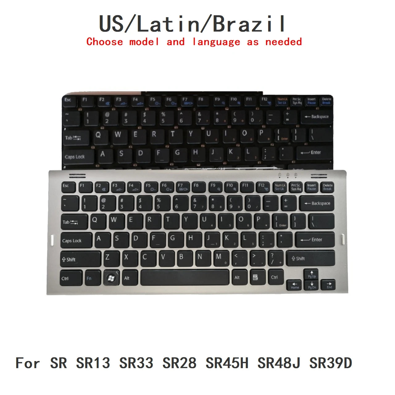 New US Latin Brazil Language  Keyboard For Sony SR SR13 SR33 SR28 SR45H SR48J SR39D Notebook PC Replacement Keyboard SONY laptop repair parts