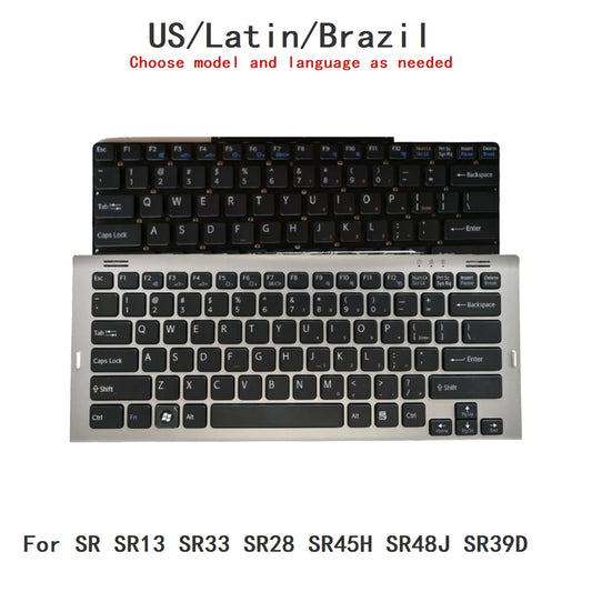 New US Latin Brazil Language  Keyboard For Sony SR SR13 SR33 SR28 SR45H SR48J SR39D Notebook PC Replacement Keyboard SONY laptop repair parts
