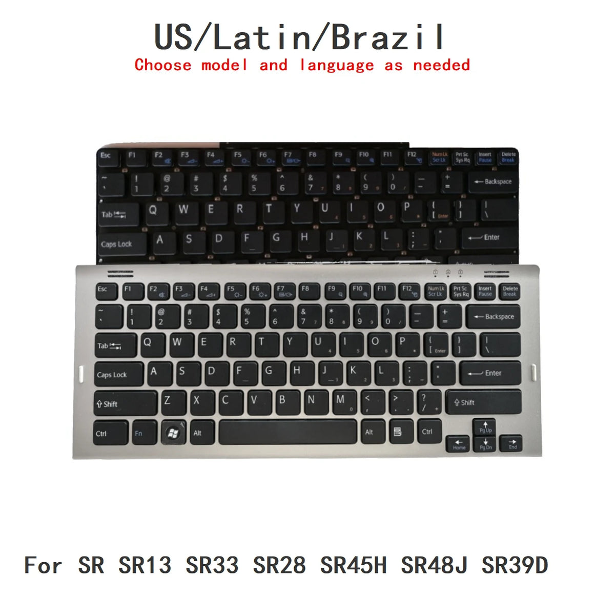 New US Latin Brazil Language  Keyboard For Sony SR SR13 SR33 SR28 SR45H SR48J SR39D Notebook PC Replacement Keyboard SONY laptop repair parts