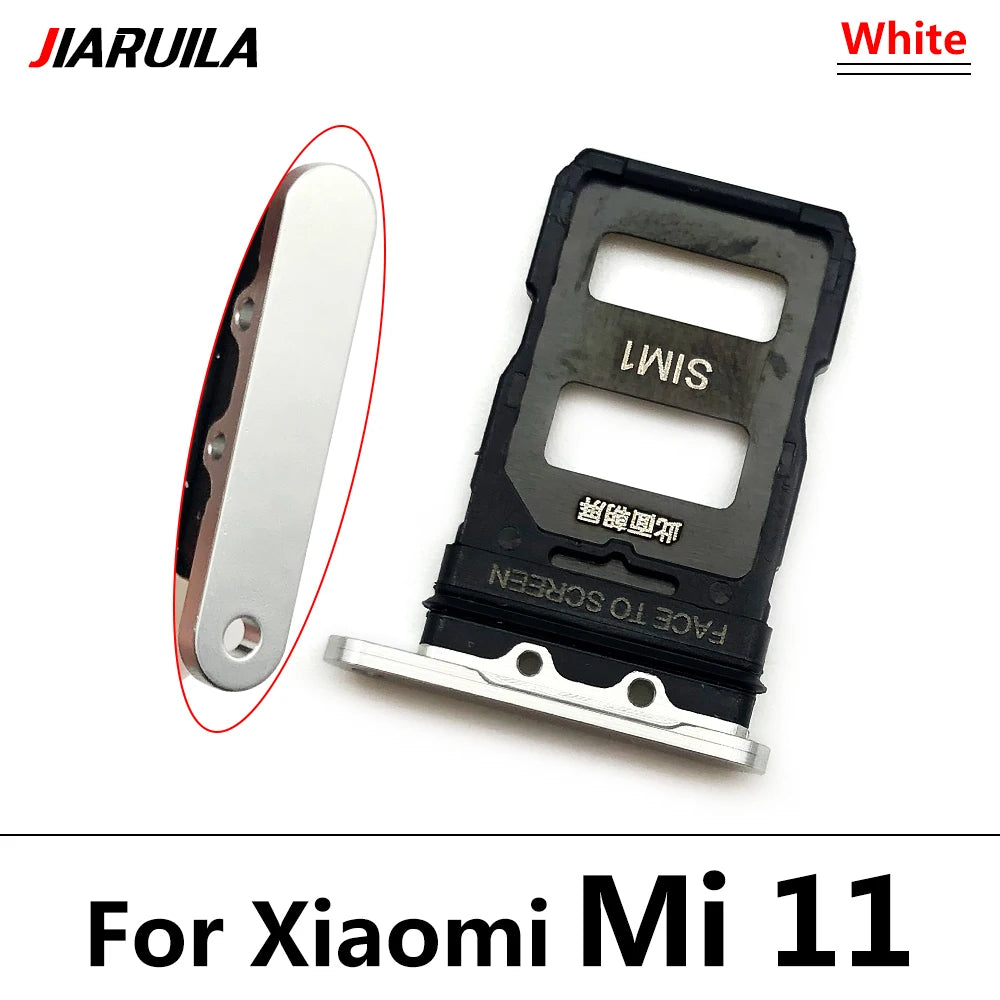 New SIM Card Slot SD Card Tray Holder Adapter For Xiaomi Mi 11 11T Mi11 Pro Lite Replacement Parts Black Blue Silver Xiaomi  Xiao mi phone repair parts