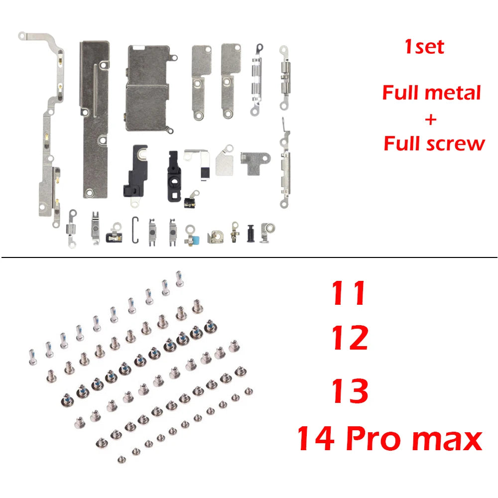 1set Full Set Metal + Screw for iPhone 13 Pro Max 14 Plus 11 12 Inner Bracket Accessories Shield Plate Parts iPhone phone repair parts