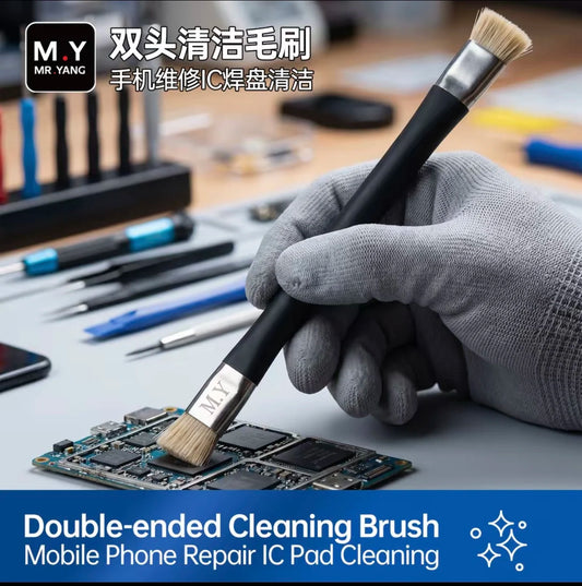 YCS M.Y Dual-Head Cleaning Brush Clean Dust Layers / Lint Free & No Hair Shedding Tool For Mobile Phone Repair & PCB Cleaning Professional Repair Tools