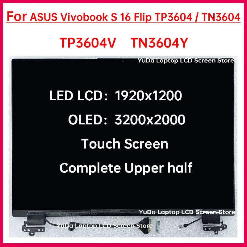 16 Inch Touch Screen For ASUS Vivobook S 16 Flip TP3604 TN3604 TP3604V TN3604Y Laptop LCD Display Full assembly Replacement ASUS laptop repair parts