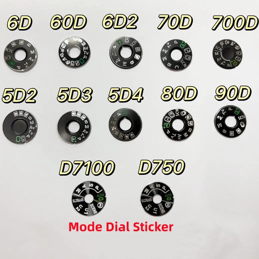 New Top Mode Dial Sticker for Canon 80D 90D For Nikon D7100 D750 Body Top Dial Sticker Repair parts Digital Camera repair parts