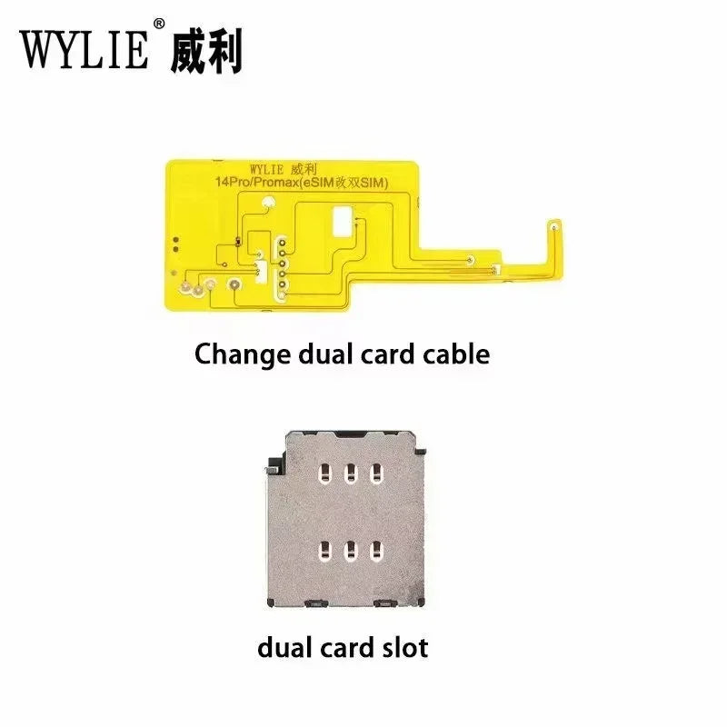 WYLIE Dual Card Change to Single Card Cable for IPHONE 14/15 16Pro Max Series eSIM to SIM No Need Separation No Damage Flex Part Professional Repair Tools
