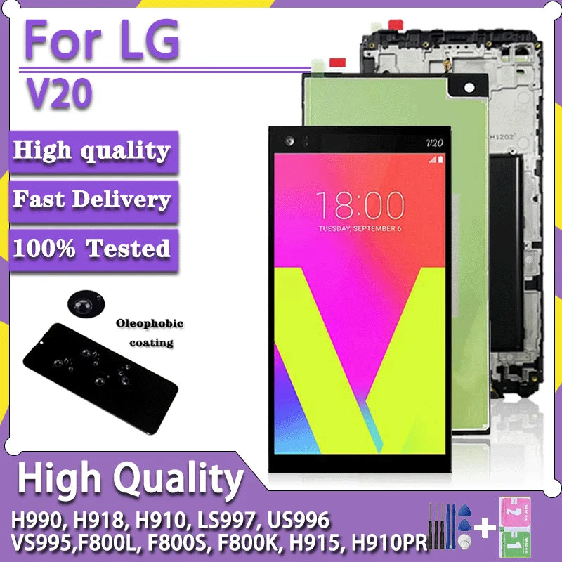 H990 H918 H910 LS997 US996 VS995 Premium Lcd For LG V20 Display Touch Screen Digitizer Panel Assembly With Frame LG phone repair parts