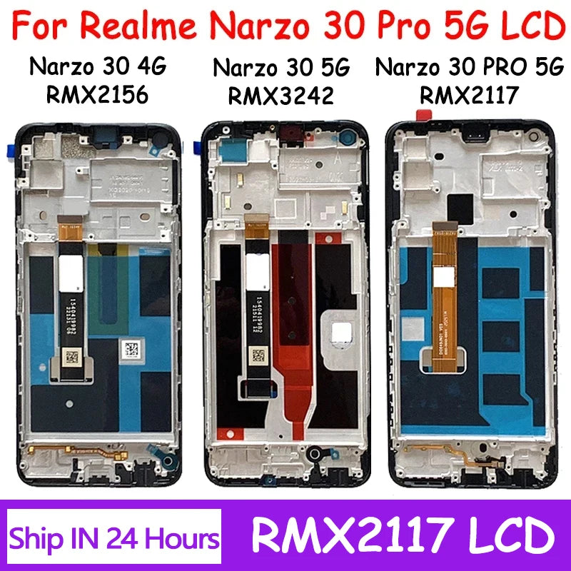 AAA+ For Oppo Realme Narzo 30 4G/5G LCD RMX2156 RMX3242 LCD Display Touch Panel Digitizer For Realme Narzo 30 Pro 5G RMX2117 Oppo phone repair parts Realme phone repair parts
