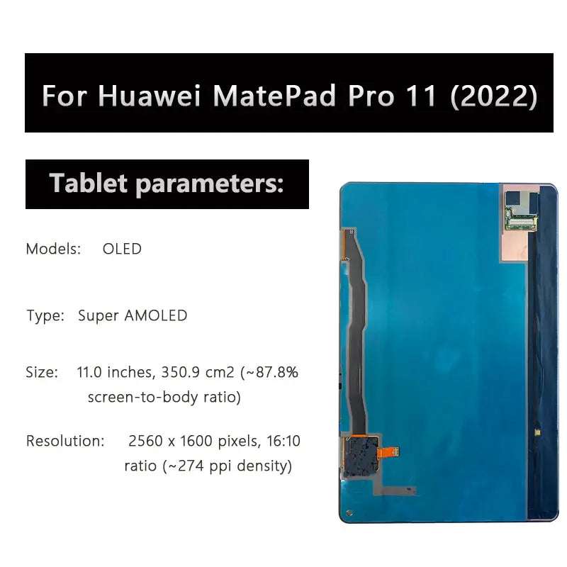LCD OEM For HUAWEI MatePad Pro 11 2022 GOT-WO9 / W29 / AL09 Touch Screen Digitizer Glass Panel Display Assembly Replacement Tablet repair parts