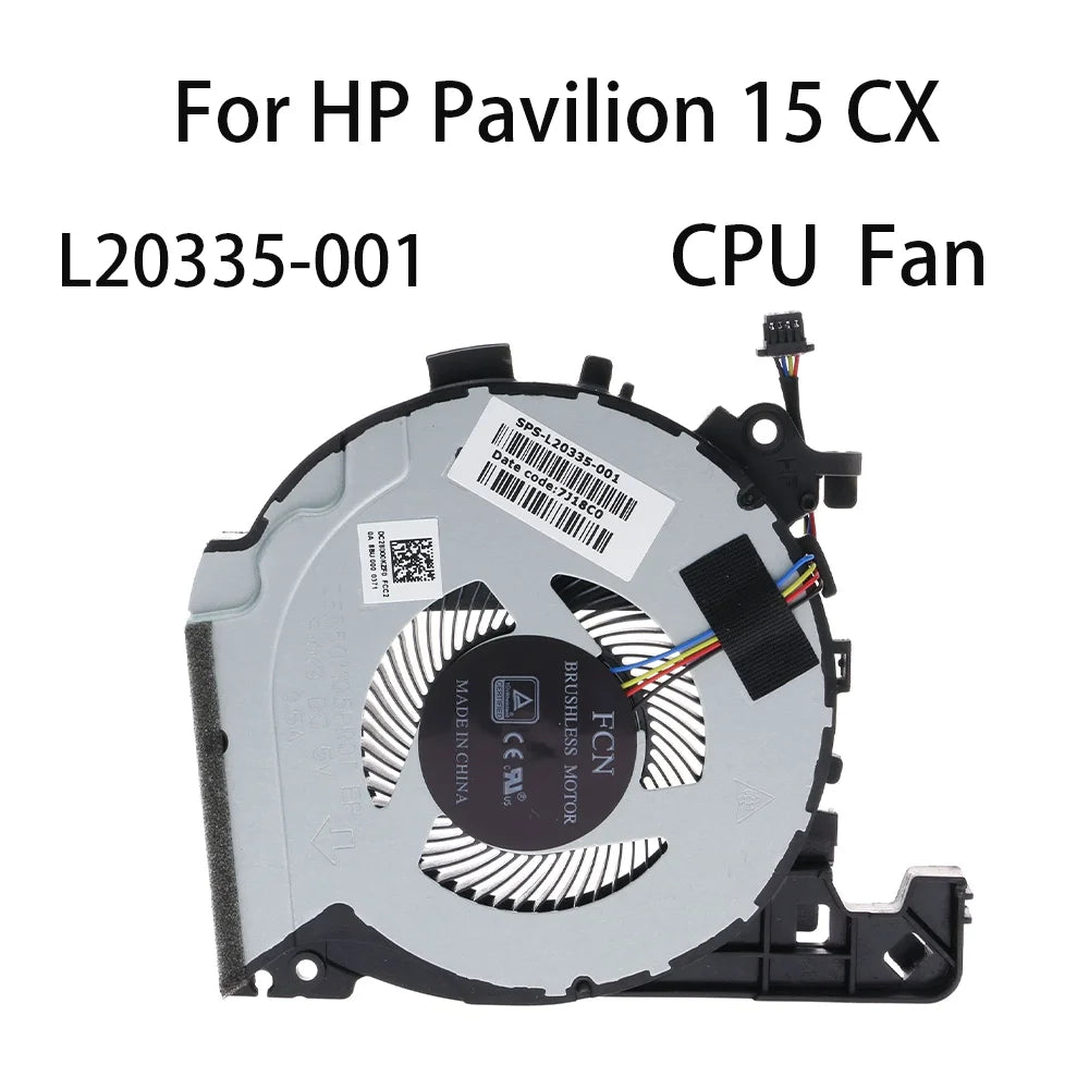 Original Fan  L20335-001 For HP Pavilion 15 CX CX0049NR CX0071NR CPU Cooling Fan HP laptop repair parts