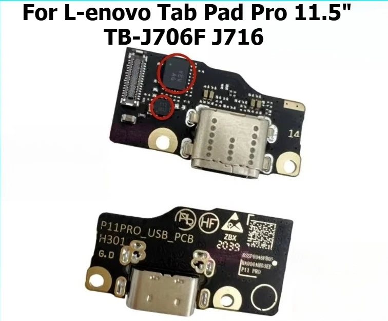USB Charging Port Connector Plug Jack Charge Dock Board Flex Cable For Lenovo Tab Pad Pro 11.5" TB-J706F J716 cable repair Lenovo tablet repair parts