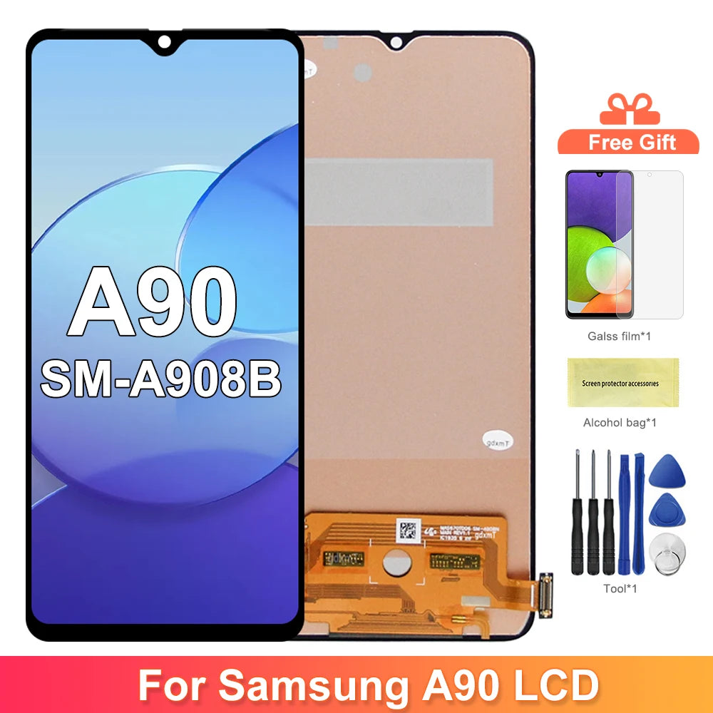 For Samsung A90 SM-A908B SM-A908N SM-A9080 LCD Display Touch Screen for Samsung A90 Screen Panel Digitizer Assembly Replacement Samsung phone repair parts