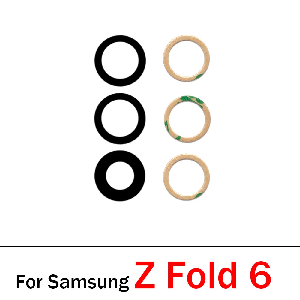 New Camera Glass For Samsung Z Flip 2 3 4 5 6 / Z Fold 2 3 4 5 6 5G Rear Back Camera glass Lens With Glue Adhesive Samsung phone repair parts
