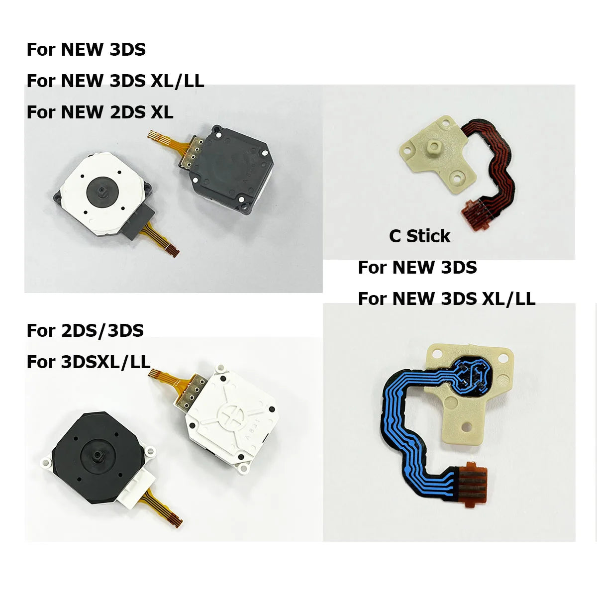 1-2PCS Replacement C Stick Joystick for New 3DS LL 2DS XL Controller 3D Analog Sensor Module for 3DS 3DSXL 3DSL Thumb Sticks Game console repair parts