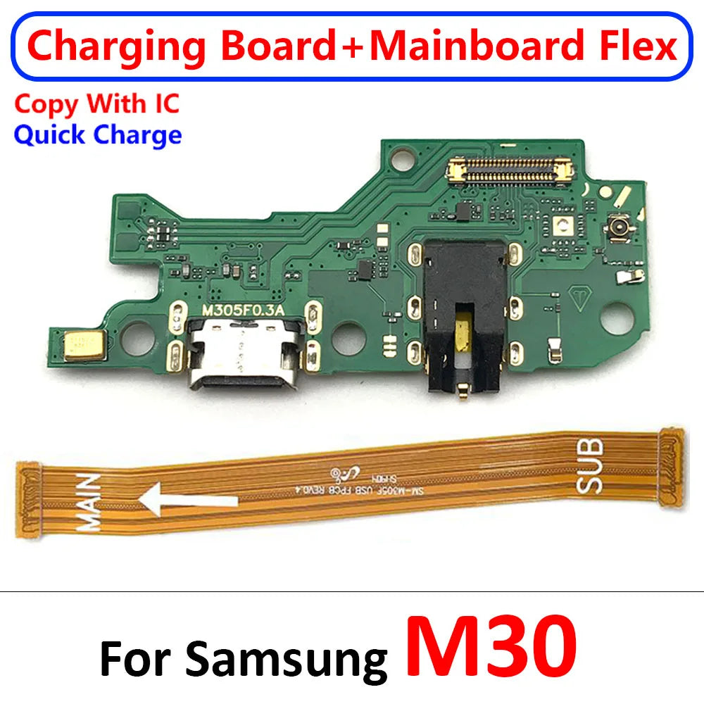 For Samsung M22 M31S M32 M51 M52 M10 M20 M30 M30s M21 M62 M53 5G USB Charge Port Dock Connector Charging Main Board Flex Cable Samsung phone repair parts