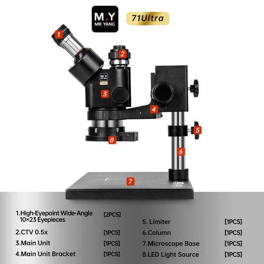 M.Y 71Ultra Microscope: Continuous zoom, high-definition microscope, specifically designed for mobile phone repair. Professional Repair Tools