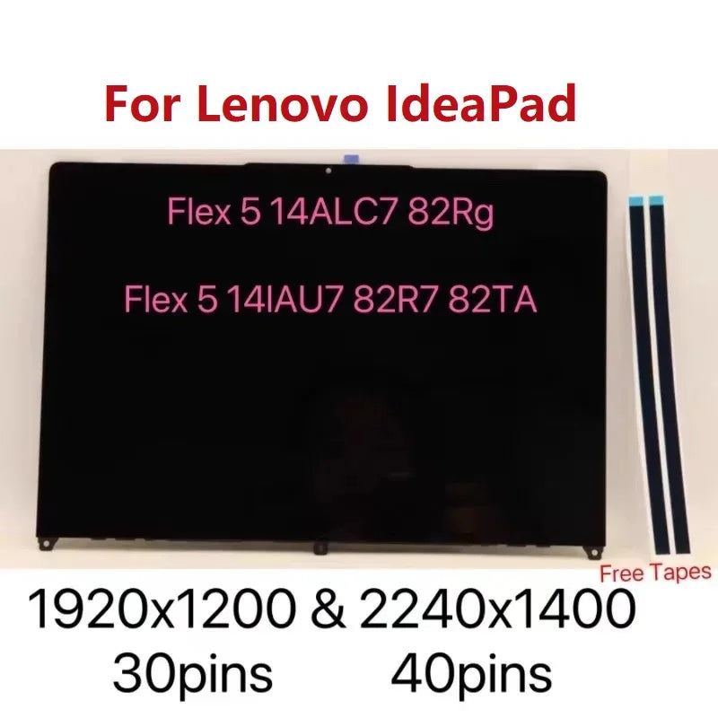 For Lenovo Ideapad Flex 5 14 Lcd Touch Screen Assembly14Iau7 14Alc7 14Abr8 14Iru8 82R7 82R9 82Xx 82Y0 Display Panel Replacement Lenovo laptop repair parts