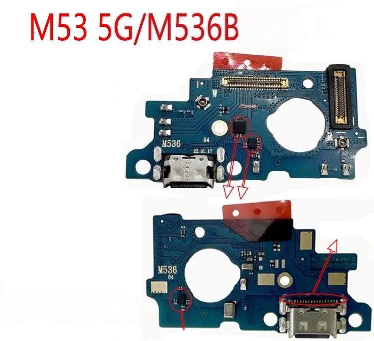 USB Charging Port Connector Plug Jack Charge Dock Board Flex Cable For Tab M10 20 21 22 30 M31 33 M35 51 M52 M53 M55 62  repair Samsung tablet repair parts
