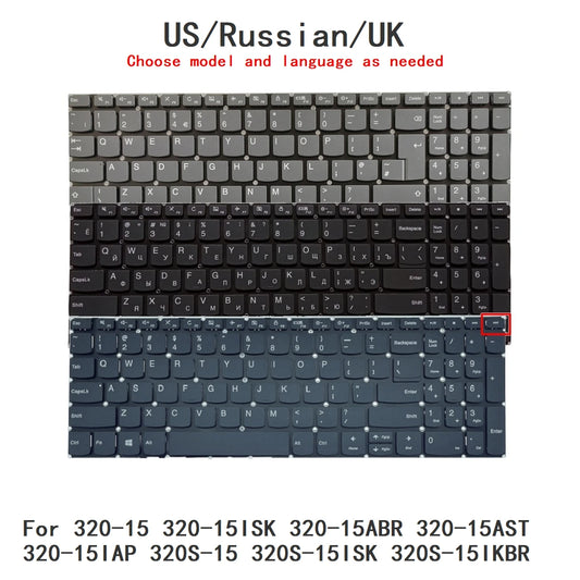 New US Russian UK Language  Keyboard For Lenovo 320-15 320-15ISK 320-15ABR 320-15AST 320-15IAP 320S-15 320S-15ISK 320S-15IKBR Lenovo laptop repair parts
