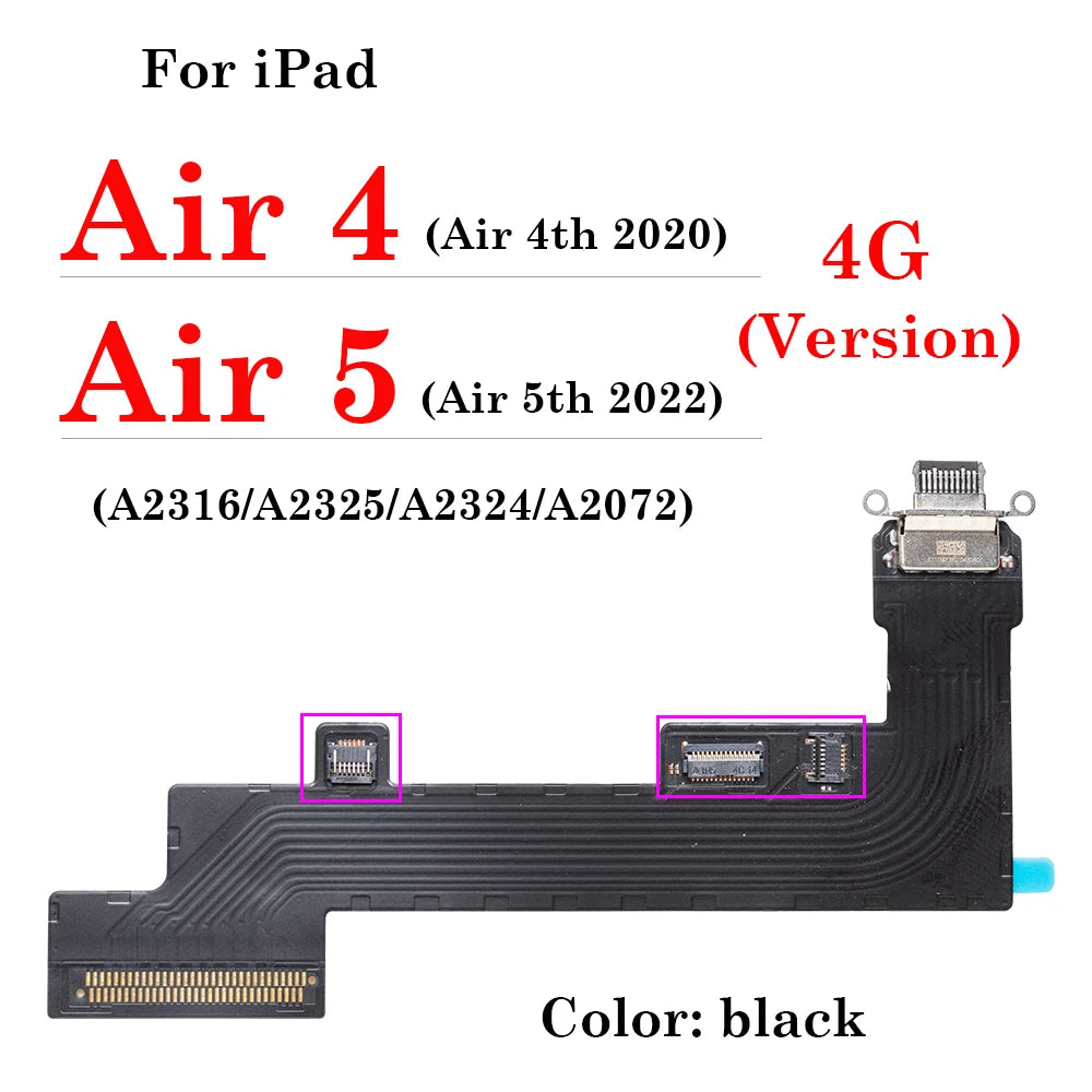 For iPad Air 1 2 3 4 5 6 7 8 9 Charger USB Charing Port Dock Plug Jack Socket Connector Data Flex Cable 2017 2018 2019 2020 2021 iPad tablet repair parts