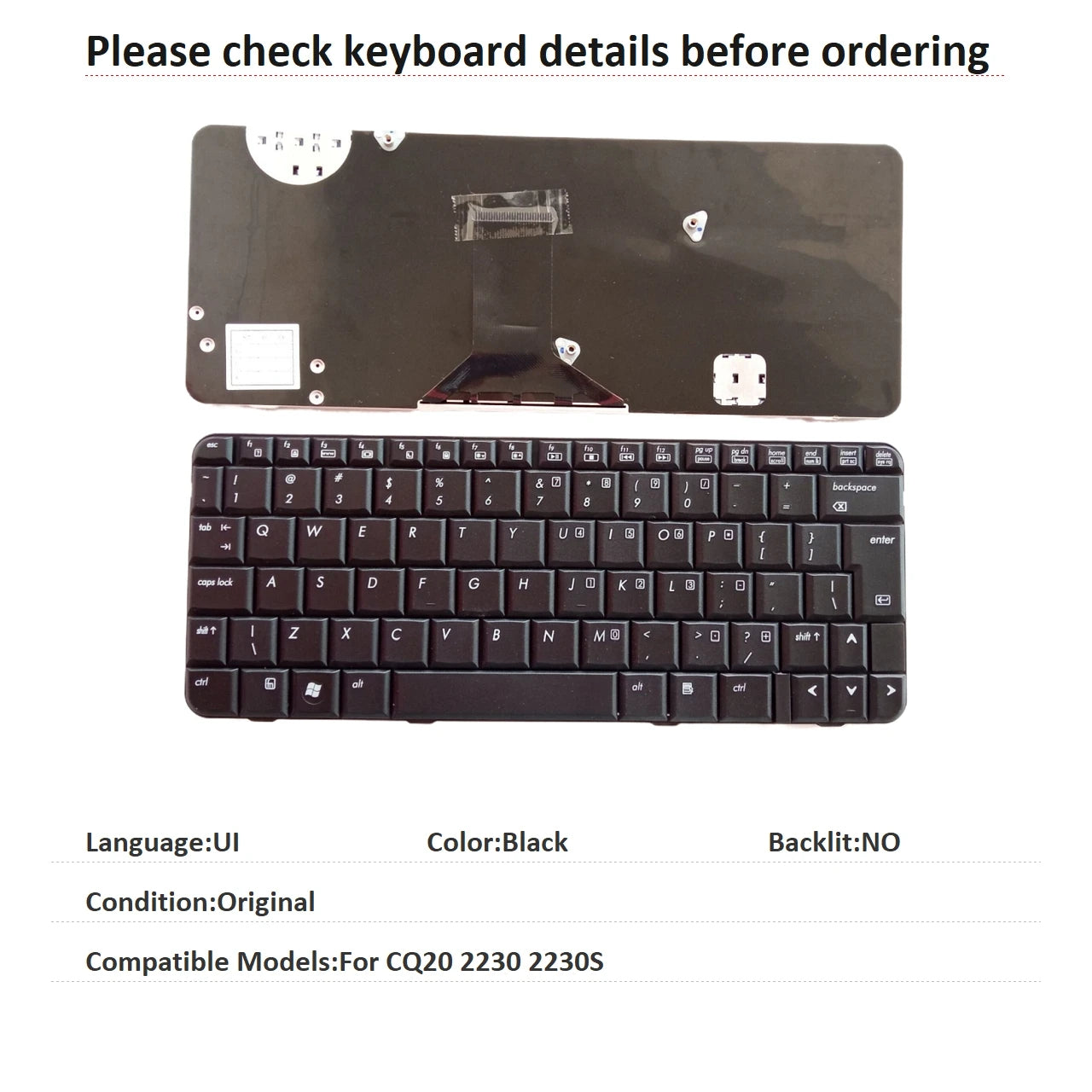 New UI Spanish Language  Keyboard For HP CQ20 2230 2230S Notebook PC Replacement Keyboard  HP laptop repair parts