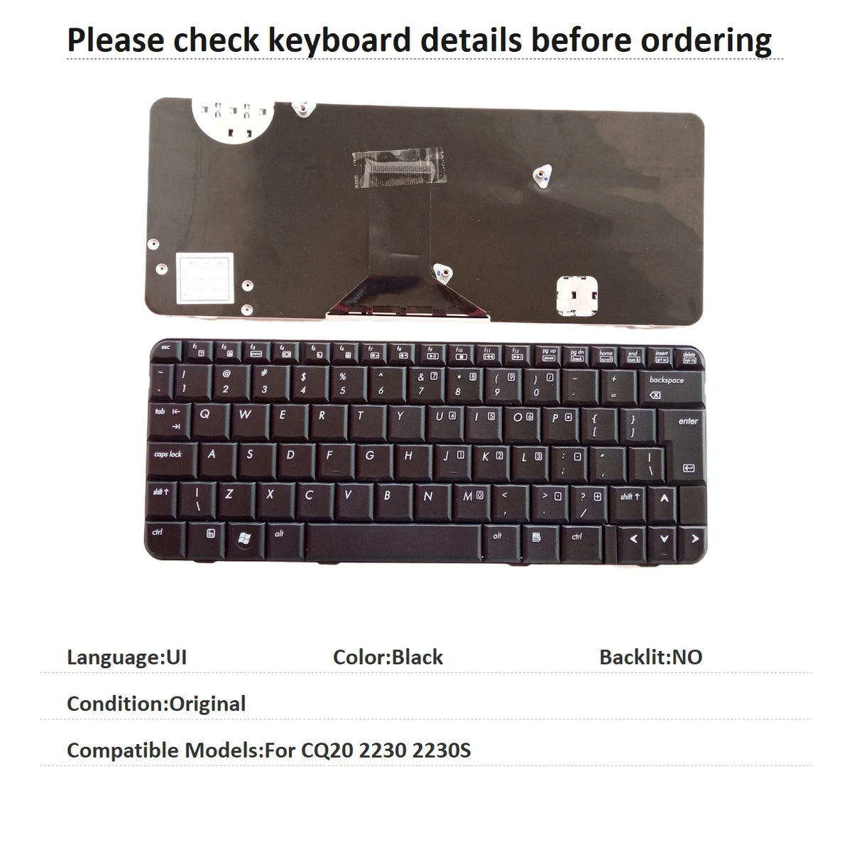 New UI Spanish Language  Keyboard For HP CQ20 2230 2230S Notebook PC Replacement Keyboard HP laptop repair parts