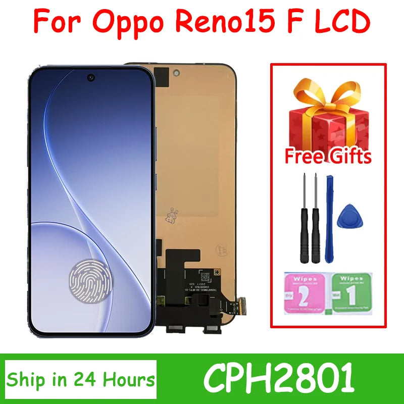 6.57”AMOLED 120Hz For Oppo Reno15 F 5G CPH2801 LCD Display Touch Screen Digitizer Assembly For Oppo Reno 15F 5G Display  Oppo phone repair parts