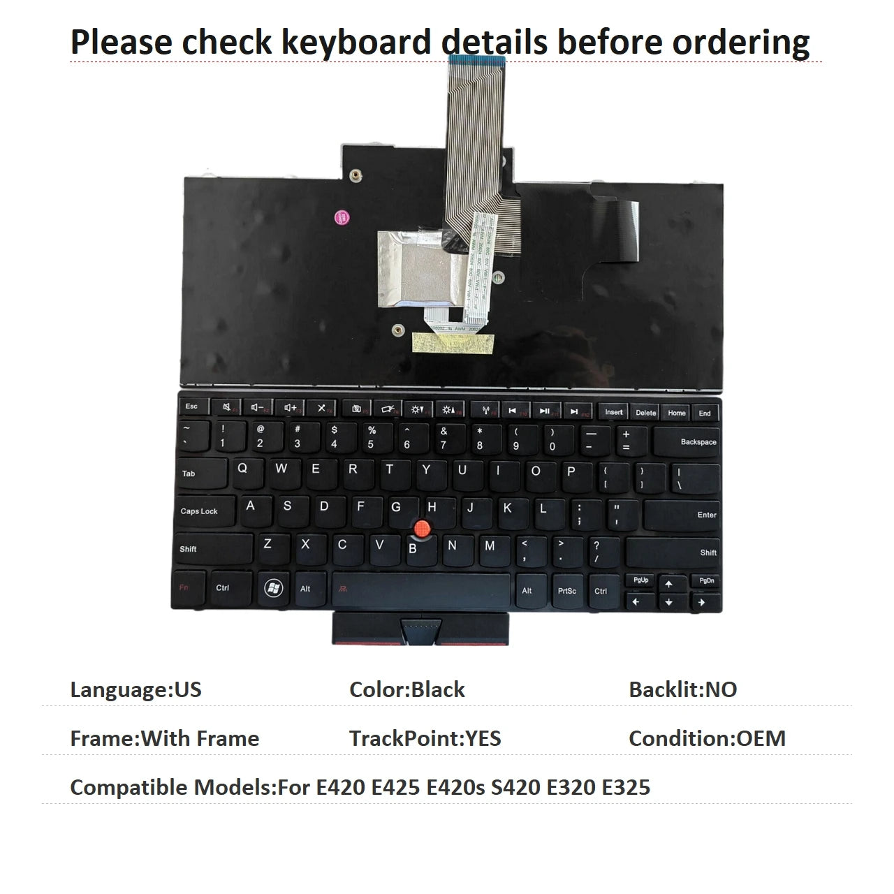 New US Language  Keyboard For Lenovo Thinkpad E420 E425 E420s S420 E320 E325 Notebook PC Replacement Keyboard Lenovo laptop repair parts