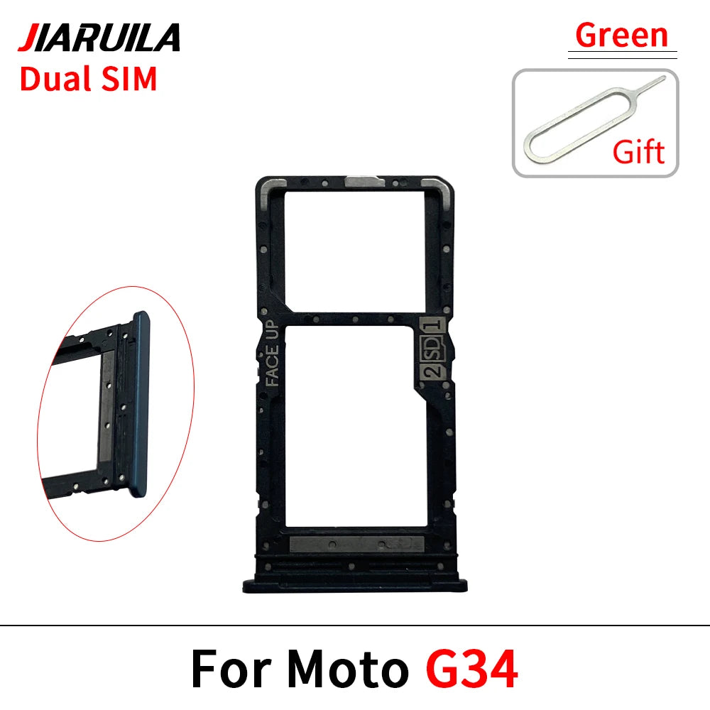 SIM Card Slot SD Card Tray Holder Adapter For Motorola Moto G04 G04s G14 G24 G34 G54 Motorola phone repair parts