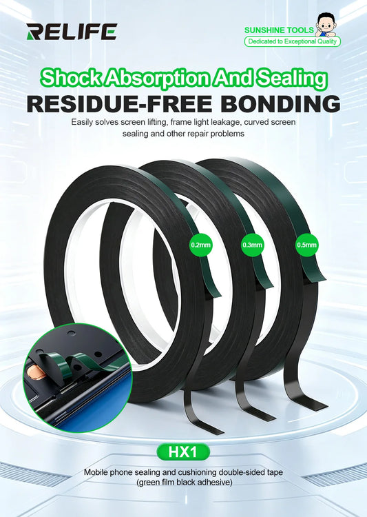 RELIFE HX2/HX1 Mobile Phone Sealing Buffer Double-sided Tape for Screen Edge Curling/Border Light Leakage/Curved Screen Sealing Professional Repair Tools