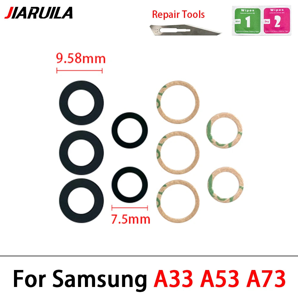 10Pcs, Back Rear Camera Glass Lens For Samsung A22 A32 A42 A52 A72 A33 A53 A73 4G 5G  With Adhesive