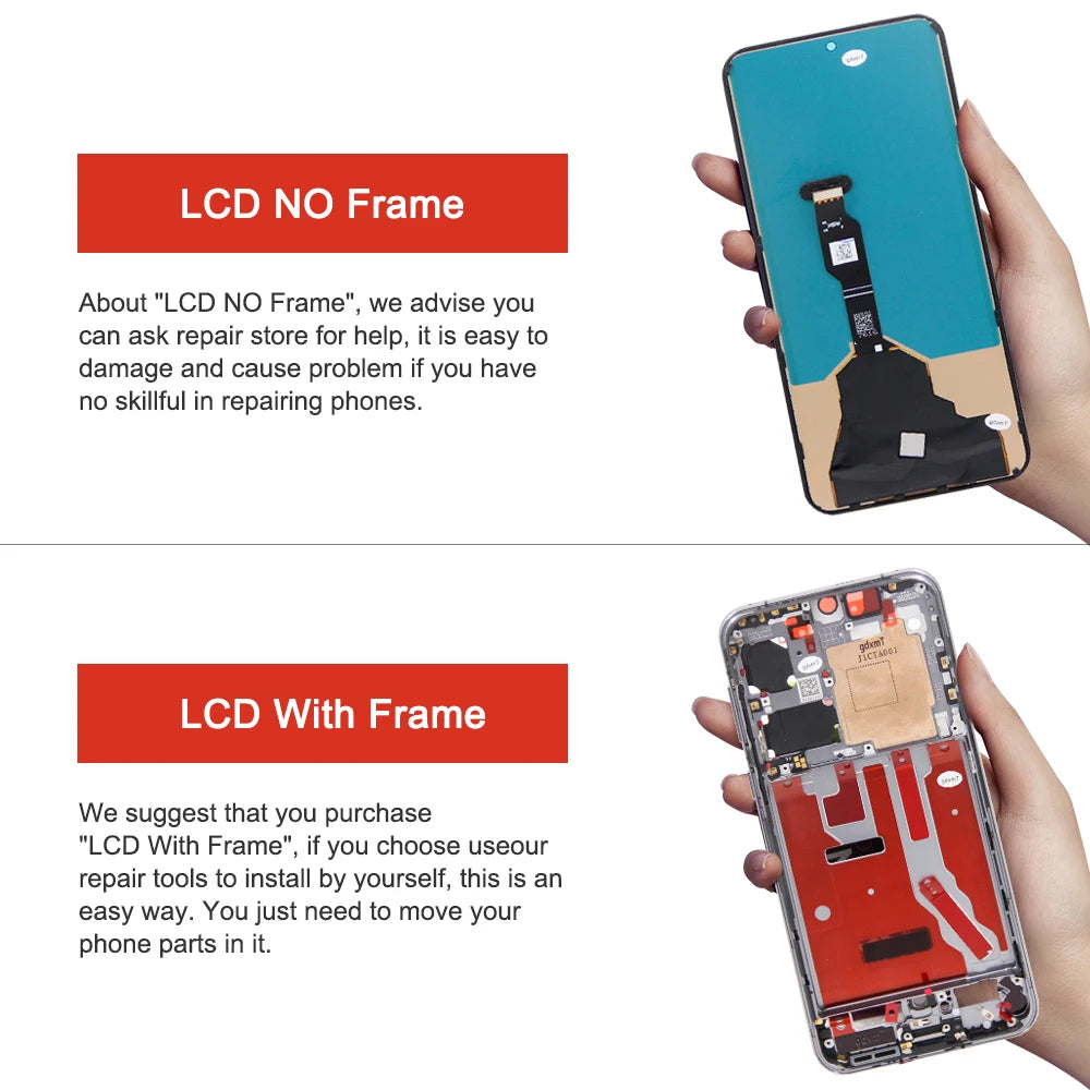 6.5'' For HUAWEI P50 ABR-AL00, ABR-LX9 LCD Touch Screen Digitizer Display Assembly Display With Frame Replacement Parts Tested HUAWEI phone repair parts
