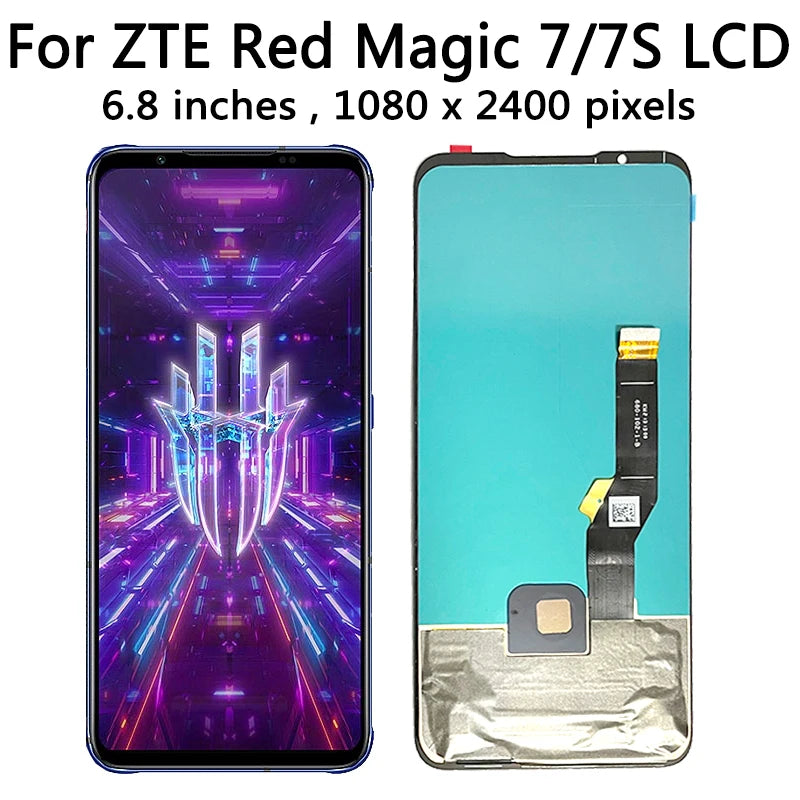 6.8"AMOLED 165Hz For ZTE Nubia Red Magic RedMagic 7 7S NX679J LCD Display Screen+Touch Panel Digitizer Replacement ZTE phone repair parts